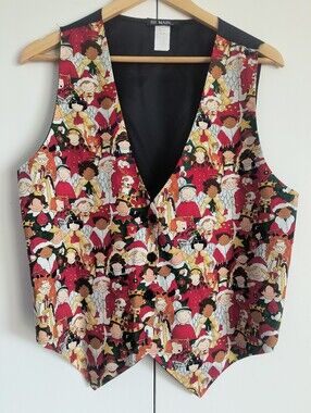 Vintage 111 Main Holiday Chorus Nativity Christmas Vest Large Caroling